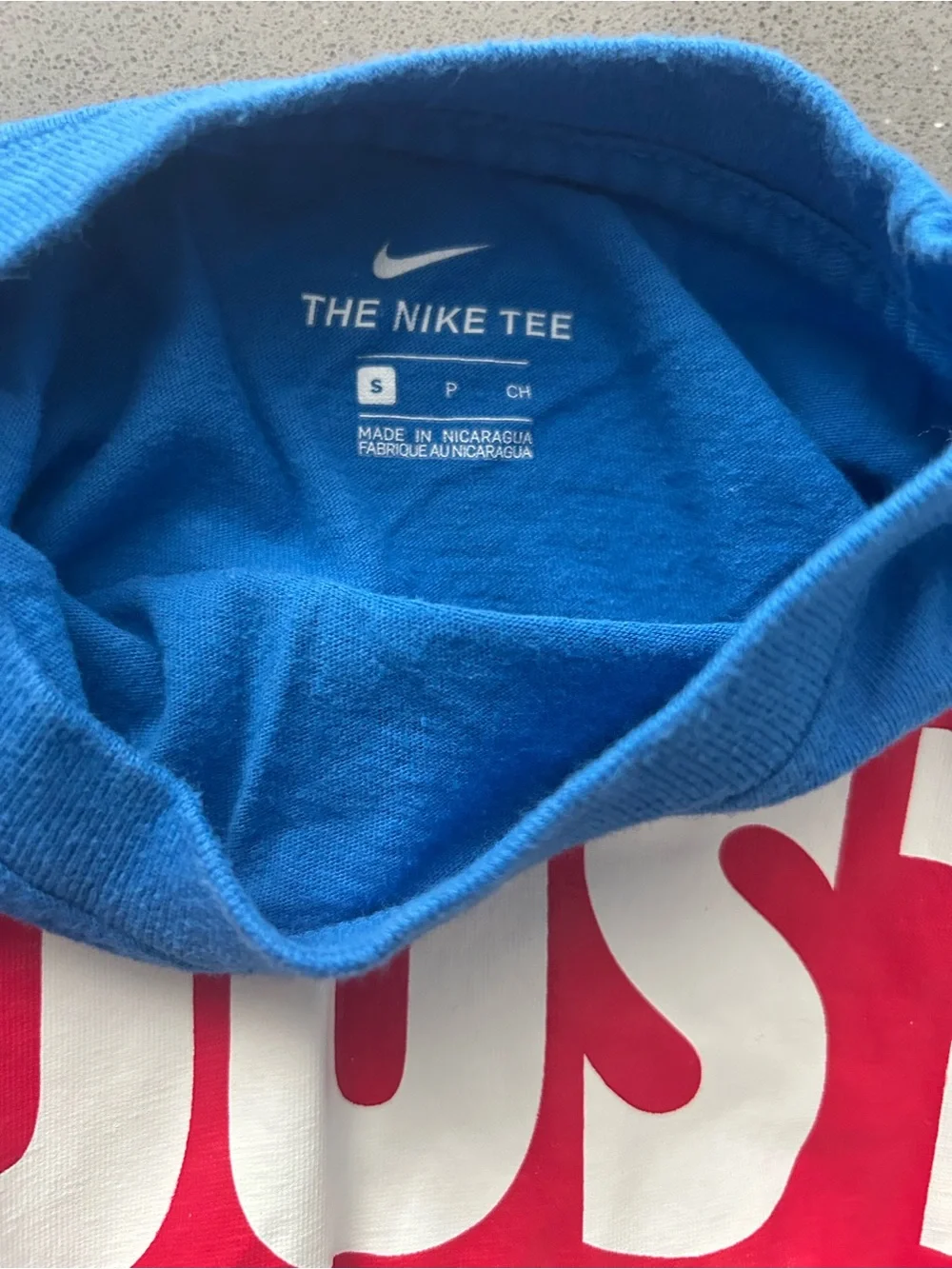 Nike Just Do It Blue T-Shirt Kids Size S…